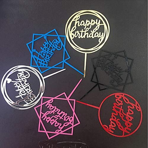 Cake Decorating Supplies - Acrylic Letter Gold Silver Cake Flag Glitter Happy Per Decoration Party Wedding - Stand Patrol Molds Star Brush Kit-baking Pearl Rheme Edible Beginners Pans Tra