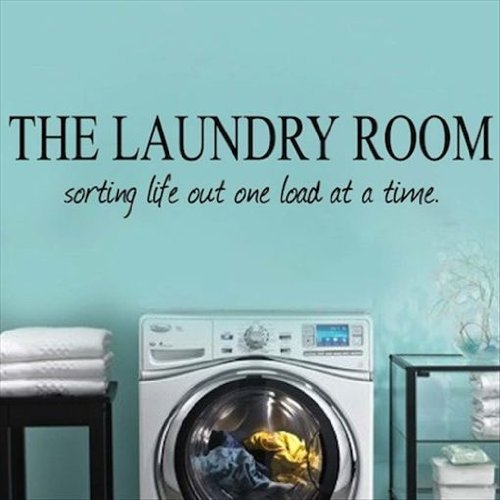 Dnven (36"w X 8"h) PVC Wall Stickers the Laundry Room Sorting Life Out One Load At a Time Vinyl Wall Decal Quote Modern Home Decor Sticker