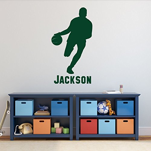 Basketball Player Vinyl Wall Decal With Custom Personalized Name Boys Room Decoration