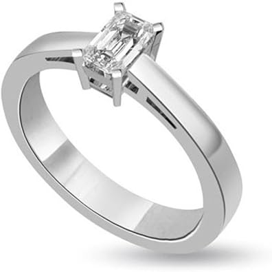 0 60ct G Si1 Solitar Diamant Verlobungsring Fur Damen Mit Smaragdschliff Diamanten In 950 Platin Amazon De Schmuck