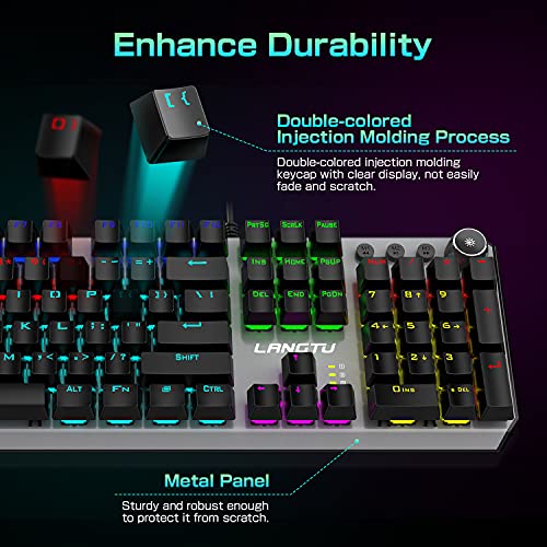 LANGTU Mechanical PC Gaming Keyboard, Light up Keyboard with Red Swicth