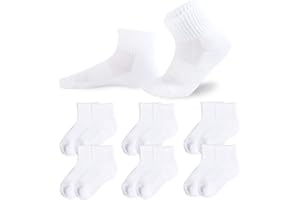 Kids Athletic Socks Cushioned Ankle Socks 6 Pack Unisex Breathable Mesh Cotton Sports Socks for Youth Boys Girls