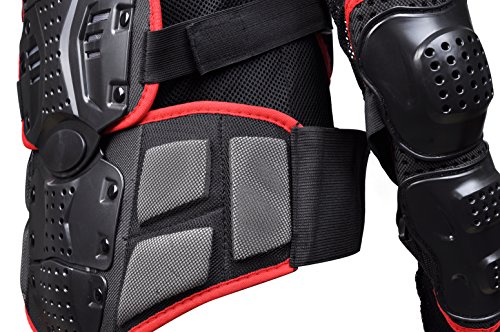 CHCYCLE Motorcycle Full Body Armor Motocross ATV Motorbike Jacket Protector (Large, Red)
