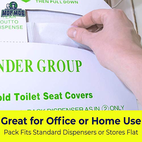 Biodegradable Half-Fold Toilet Seat Covers 250 Pk. Self-Flushing, Disposable Potty Papers Keep Toilets Clean and Family Healthy. Sanitary Paper Safety Covers for Commercial, Home, Travel and Kids Use - Thumbnail 5
