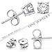 Billie Bijoux Sterling Silver Earrings Studs with Round Cut Cubic Zirconia Diamond Rhinestone, Womens Fine Jewelry (3 Pairs (4mm, 5mm, 6mm))