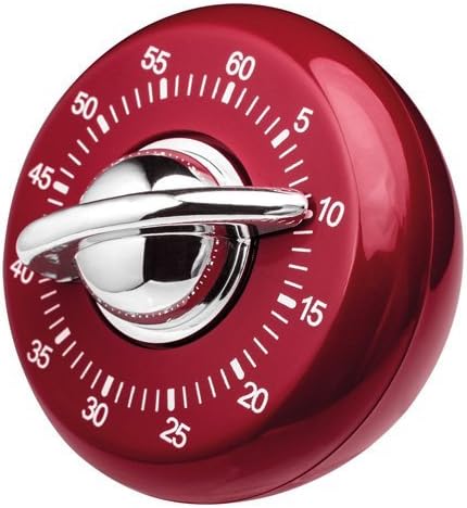 Judge Red Classic Kitchen Timer, 60 Minute Wind Up Cooking Timer, Analogue Classic