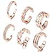 LOLIAS 6Pcs Open Toe Rings for Women Adjustable Toe Band Ring Set Gifts Summer Beach Foot Jewelry,Rose Gold