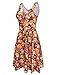Tom's Ware Womens Casual Fit and Flare Floral Sleeveless Dress TWCWD054-BROWNORANGE-US XL
