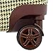 LONDON FOG Cambridge Hardside Expandable Luggage with Spinner Wheels, Olive Houndstooth, Checked-Medium 24-Inch