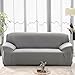 Scorpiuse Stretch Sofa Cover 1-Piece Polyester Spandex Fabric 3 Cushion Couch Slipcover Grey
