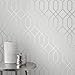 Quartz Trellis Geometric Wallpaper Silver and Grey Fine Decor FD42304