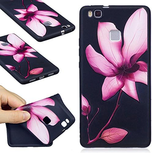 Huawei P9 Lite Case, FIREFISH Flexible TPU Gel Silicone Embossed Printing [Anti Slip] [Scratch Resistances] Easy Grip Back Cover Shell for Huawei P9 Lite (2016) -Lotus