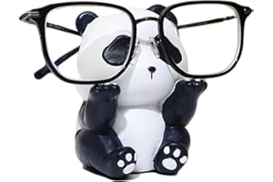 JARPSIRY Cute Panda Glasses Display Stand for Nightstand, Funny Animal Decorative Eyeglass Sunglass Holder, Home Office Desk 