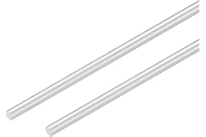 M METERXITY 2-Pack Round Aluminum Rod, 6mm (1/4") Dia 250mm (10") Length 6061 Aluminum Round Rod Solid Lathe Bar Stock Metal Sticks for DIY Crafts Making/Industrial/Construction/Model