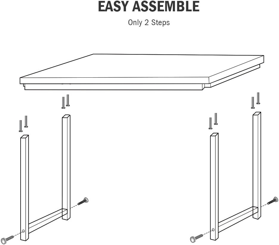 Tribesigns Computer Desk, 55 inch Large Office Desk Computer Table Study Writing Desk for Home Office, Black + White Leg: Furniture & Decor