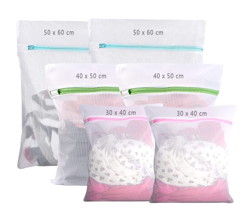 Mesh Laundry Bags, Multi-size Durable Washing Bags for Laundry, Reusable Zippered laundry bags for washing machine for Delicates, Underwear, Bra, Baby Clothes, Hosiery, Travel & Storage Organizer