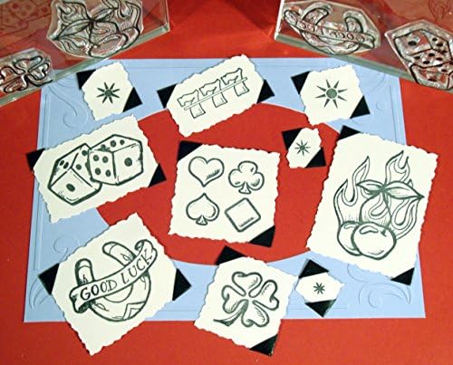 Good Luck Stamp Set, clear polymer cling, includes storage case and block mount