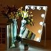 MRah Hollywood Makeup Vanity Mirror - White Lighted Makeup Mirror Tabletops Lighted Mirror, LED Illuminated Cosmetic Mirror with LED Dimmable Bulbs