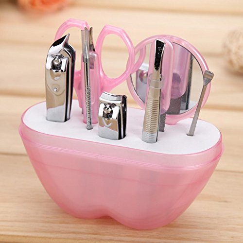 Witspace Nail Care 9pcs Cutter Cuticle Clipper Pedicure Manicure Set Kit Apple Gift (Random Color) - Thumbnail 4