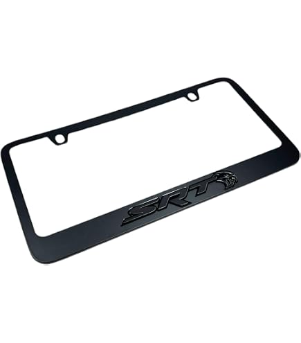 Licence Plate Green Dodge Hellcat Script Logo Black Notched Plastic License Plate Frame Licence Plate Frame