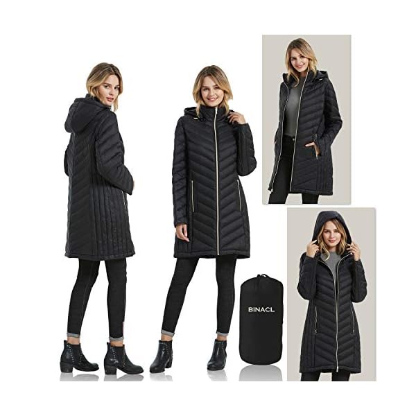 lightweight packable hooded long down jacket