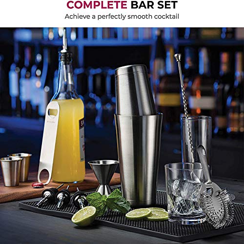 Cocktail Shaker Set, Cocktail Mixer, Cocktailset Aus Edelstahl Barmass, Barstössel, Barlöffel, Barsieb – Bild 4