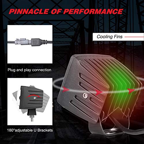 LED Pod Lights, Auto Power Plus 2pcs 3" SAE LED Fog Lights OSRAM Off Road Driving Lights Waterproof LED Cubes Square LED Work Light For Truck Jeep Motorcycle ATV UTV Boat