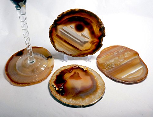 image for Busen Natural Agate Coaster Cup Mat Brown Colour 3.5 Inches - 4 Inches
