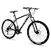 Hiland 26 Inch Mountain Bike Aluminum MTB Bicycle with 21 Speeds Disc Brake Suspension Fork Urban Commuter City Bicycle Blackthumb 1