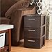 3 Drawer Storage Weave Cart Set of 2 Espresso Plastic Storage Box Organizer NEW