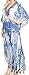 Sakkas SS1686 KF2020967LAT - LongKaftan Georgettina Ligthweight Printed Long Caftan Dress/Cover Up - Blue/White -OS