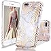 DOUJIAZ Compatible with iPhone 7 Plus Case,iPhone 8 Plus Case,Shiny Gold Metallic Leaves Marble Design Clear Bumper TPU Soft Case Rubber Silicone Skin Cover for iPhone 7 Plus/iPhone 8 Plus
