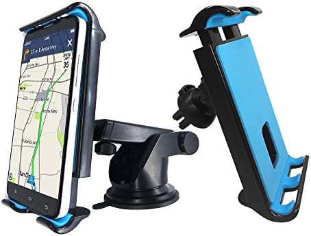 NOOX Car Mount Dashboard & Air Vent Cell Phone Holder 2 in 1 GPS Phone Mount for iPhone 7s 6s Plus 6s 5s 5c Samsung Galaxy S8 Edge S7 S6 Note 5 & Mini Tablets (2 in 1 Car Mount)
