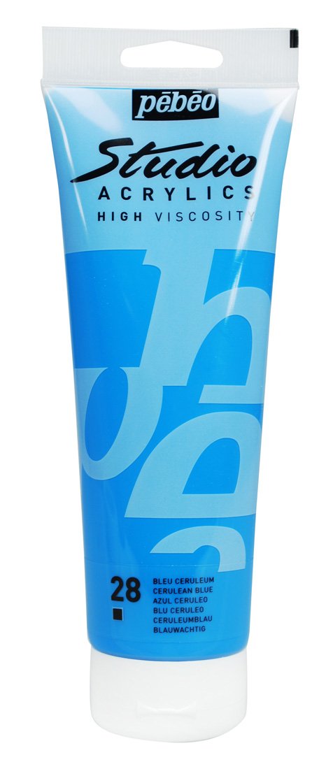 Pébéo High Viscosity Studio Acrylic Paint 250 ml Tube bleu céruléen
