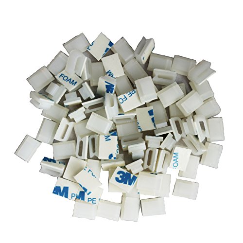 Ethernet Cable Clips Adhesive, 3m Wire Clips Holder, Self Adhesive Wire Clips Management for Home and Office (100 Pieces) - Thumbnail 2