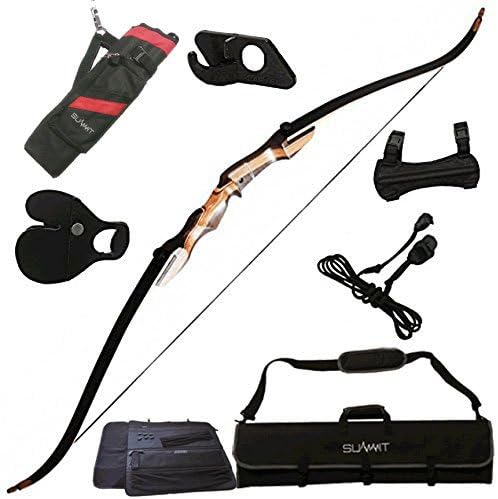 Samick Sage Takedown Recurve Bow Bundle with: Summit Archery Deluxe Bow Package (Finger Tab, Armguard, Quiver, Rest, Bow Stringer, and Bow Case) REG: $259.99
