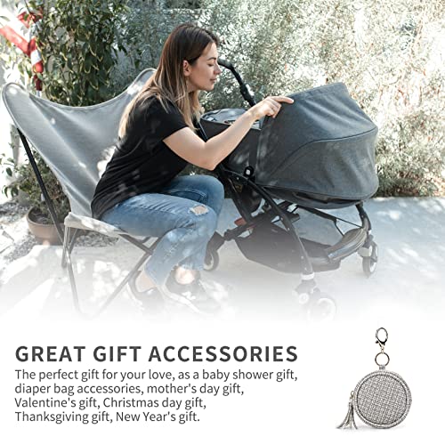 Pacifier Holder Case Pacifier Holder for Diaper Bag with Clasp Key pod Holder Leather