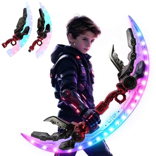 Yonsaeik 2-Pack Transforming LED Glowing Double Scimitar Toy Sword for Kids at Amazon