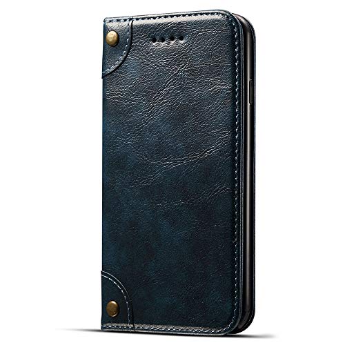 Wallet Phone Case for Iphone XS MAX Flip Cover with Kickstand Card Holder Slots, Blue