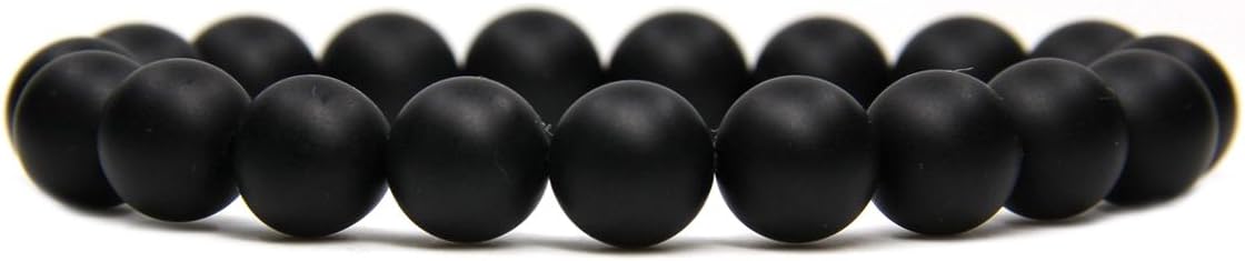 Amandastone Natural Gemstone 10mm Round Beads Stretch Bracelet 7 Inch