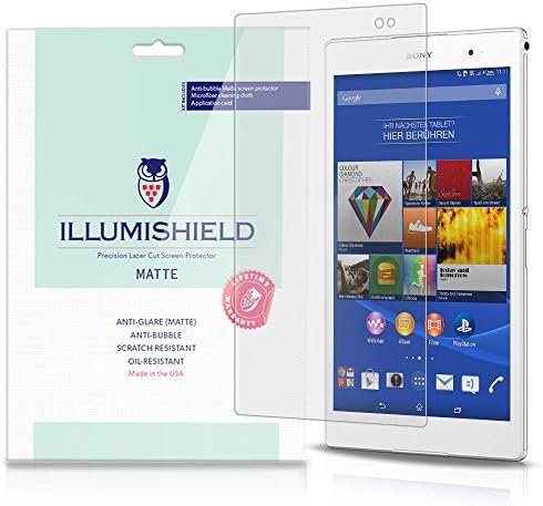ILLUMISHIELD Matte Screen Protector Compatible with Sony Xperia Z3 Tablet Compact (2-Pack) Anti-Glare Shield Anti-Bubble and Anti-Fingerprint PET Film