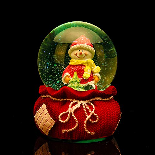 image for WOBAOS Snow Globes Musical with Colorful Flashing Lights and Dancing S