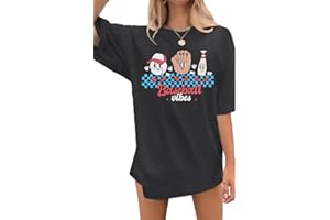 MOUSYA Baseball Mom Shirt Women Heart Baseball Shirt Softball Mom Tee Casual Short Sleeve Tops Deep Blue