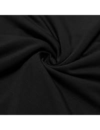 AUHEGN - Vestidos de manga larga clásicos con rayas y cuello redondo, cintura elástica, casual