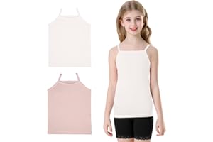 Phedrew Girls' Cotton Undershirts Stretch Sleeveless Camisole Basic Tank Top
