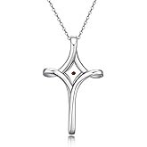 TwoAnts Mustard Seed Cross Necklace 925 Sterling Silver Faith Hope Love Pendant Necklace Inspirational Religious Necklace Christian Jewelry Gift for Women