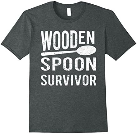 Mens Wooden Spoon Survivor T-Shirt - Funny Childhood Shirt 2XL Dark Heather