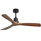 Wood Ceiling Fan no Light, Walnut, 52" Ceiling Fan