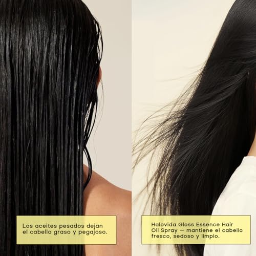 HALOVIDA Aceite para Cabello, Protector Térmico, Antifrizz, Fortalece el Cabello y lo Nutre en Profundidad, Dejando un Acabado Brillante y Sedoso, Apto para Todo Tipo de Cabello, con Fórmula Protectora del Color, 80 ml