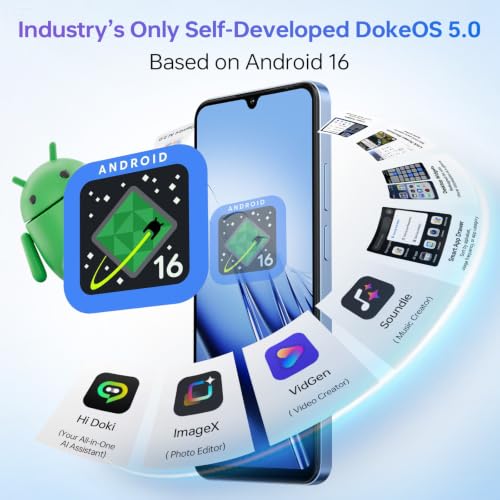 Blackview Wave 10 Móviles Android 16, 6.88" 120Hz, 32GB+256GB Smartphone | 32MP+13MP Celulares, 5000mAh/3.5mm/WiFi 5G/Face ID/Bloqueo Huella Dactilare